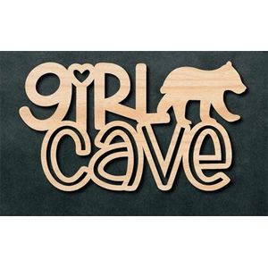 Deurbord - Girl Cave - Kinderkamer - Decoratie - 20x30cm