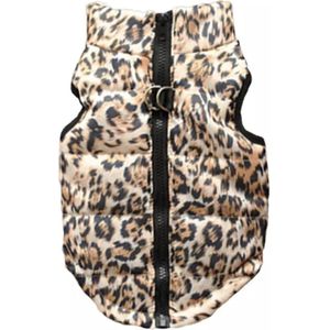 Body warmer voor honden - Bodywarmer voor honden - Honden bodywarmer - Maat L - Luipaard print