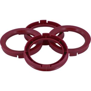 Set TPI Centreerringen - 63.3->56.1mm - Ruby Rood