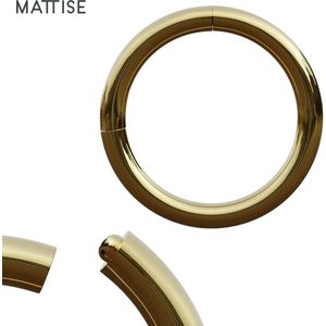 MATTISE Gouden Chirurgisch Stalen Ring Piercing ��— Goud Kleurige — 12 mm Diameter & 1,2 mm Staafdikte — Oorbellen Ringetje Geschikt voor Helix Tragus Septum Lip Neus Wenkbrauw Piercings