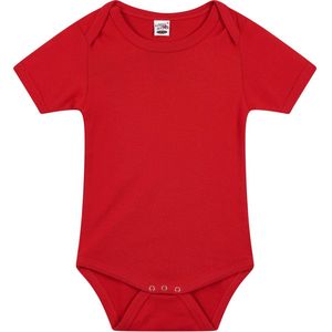Basic rompertje rood voor babys - katoen - 240 grams - basic rode baby rompers / kleding 56