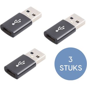 3x USB 3.0 naar USB-C Adapter - USB C naar USB - A 3.0 Adapter - USB A naar USB C Converter - USB A naar USB C Female - zwart - Provium