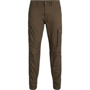 JACK & JONES Paul Lake Cargo loose fit - heren cargo broek - donker olijfgroen - Maat: 28/32