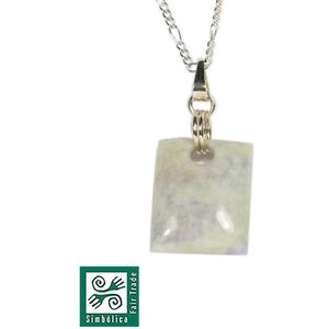Ketting met jade hanger lila - zilveren ketting