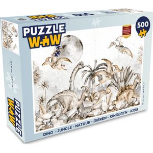 Puzzel Dino - Jungle - Natuur - Dieren - Kinderen - Kids - Legpuzzel - Puzzel 500 stukjes