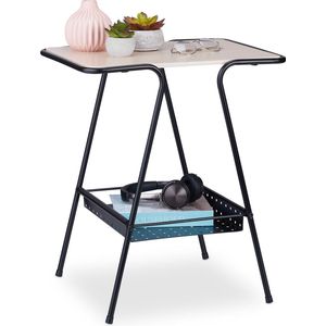 bijzettafel met opbergruimte - metaal - mdf - voor woonkamer - zwart
