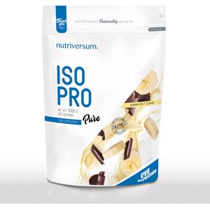 Nutriversum | IsoPro | Whey protein Isolate | Banana Split | 1kg 33 servings | Instant | Eiwit shake | Proteïne shake | Eiwitten | Whey Protein | Whey Proteïne | Supplement | Concentraat | Nutriworld