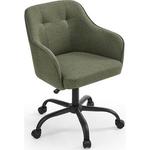 Homeoffice stoel, draaistoel, bureaustoel, in hoogte verstelbaar, tot 110 kg belastbaar, ademende stof, voor werkkamer, slaapkamer, groen