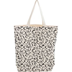 Bo Weevil - shopper - Foliage dessin - Ecru-Zwart - Biologisch katoen