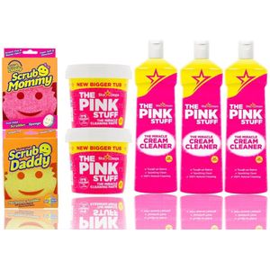 Stardrops The Pink Stuff Super Scrubber Set - Scrub Daddy, Scrub Mommy, Cream Cleaner & 850g Wonderpasta