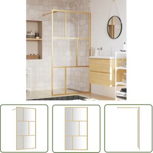 The Living Store Inloopdouchewand transparant 115x195 cm ESG-glas goudkleurig - Inloopdouche - Douchewand - ESG-glas - Gouden Douchewand - Badkamerspiegel