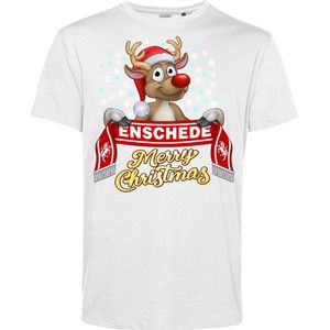 T-shirt kind Enschede | Foute Kersttrui Dames Heren | Kerstcadeau | FC Twente supporter | Wit | maat 152