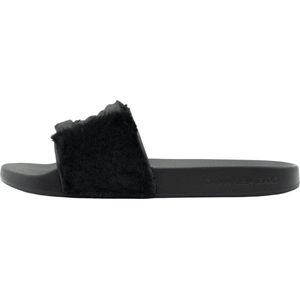 Calvin Klein Slides Fur Dames Slippers Met bont - Zwart - Maat 41