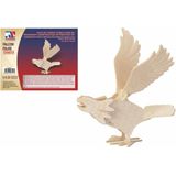 Houten dieren 3D puzzel valk vogel - Speelgoed bouwpakket 21,7 x 18,5 x 21,5 cm