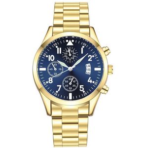 Quartz Heren Horloge Goud/Blauw • Luxe • Goud • Zwart • Blauw • Heren • Horloge • Quartz • Zakelijk • Stijlvol