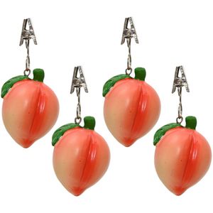 Decoris Tafelkleedgewichten - fruit perzik - 8x - tafelkleed/tafelzeil - Tropische Hawaii thema - Versiering/feestartikelen