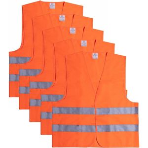 Veiligheidshesje - 25x - met Reflectie - Veiligheidsvest - Reflectievest - Veiligheidshesje - Oranje