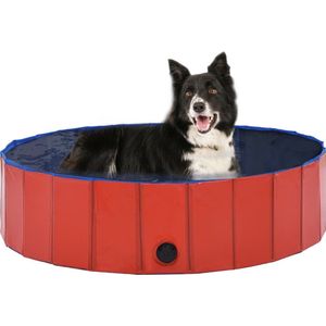The Living Store Hondenzwembad - Verkoeling en plezier voor je hond - Rood - PVC - 120 x 30 cm