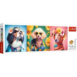 Trefl Trefl - Puzzels - 500 Panorama - Doggie Fashion Week