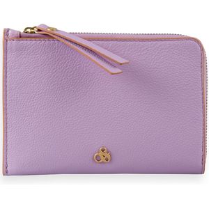 SCOTCH & SODA Leren Kaarthoes Identiteitskaarthoesje Leather Zip Travel Wallet Lilac Roze