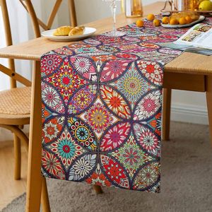 rode tafelloper boho-stijl boho tafelloper bont ornament commode tafelloper winter voor restaurants tafelkleden tuintafel linnen katoen bruiloft tafelloper Kerstmis 33 x 183 cm