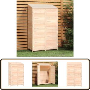 vidaXL Tuinschuur Massief Vurenhout 102x52x174,5 cm Houten Tuinschuur - Tuinopslag - Vurenhout - Tuingereedschap - Schuurtje