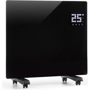 Klarstein Norderney Convectieverwarming - Glazen Front - LC Touch Display - Timer - 2 Warmtestanden 500 & 1000 Watt - Voor Max. 70 M² - 15-35 °C - Temperatuursensor & Vorstdetector - Temperatuurdisplay - Flexibel Gebruik: Staand & Wandmontage - Zwart