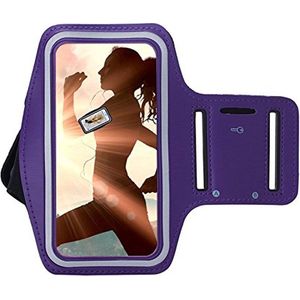 Geschikt voor Samsung Galaxy A72 hoesje - Sportband Hoesje - Sport Armband Case Hardloopband Paars