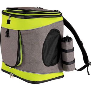 Rugzak voor honden, rugzak voor katten, opvouwbaar, draagtas voor honden, draagtas voor huisdieren, grijs/groen