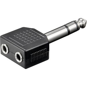 6,35mm Jack (m) - 2x 3,5mm Jack (v) stereo audio adapter splitter