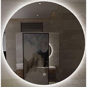 Saqu Ronda Ronde Spiegel - met LED Verlichting - Ø 80 cm - Voorgemonteerd - Badkamerspiegel - Wandspiegel