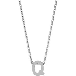 Cadeau voor haar New Bling 9NB 907Q Zilveren Ketting Dames - letterhanger - Q - Zilverkleurig