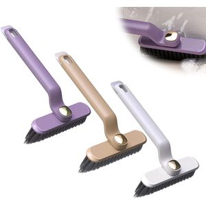3 stuks hoekreinigingsborstel met harde haren, 360° roterende spleetreinigingsborstel, pure clean borstel met V-vormig borstelontwerp voor dieptereiniging van ramen, badkamers, gootstenen
