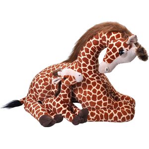 Wild Republic Knuffelgiraffe Junior - 58 X 38 CM - Pluche Oranje/beige - 2-delig