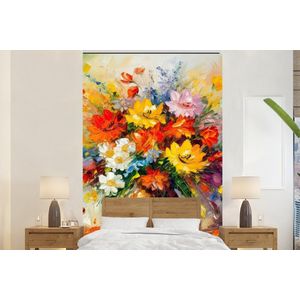 Bloemen - Kleurrijk - Olieverf - Bloempot