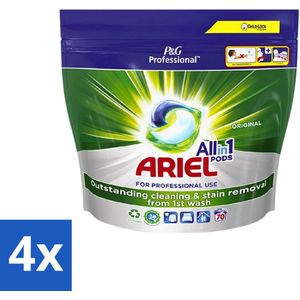Ariel - Original - All-In-1 Wasmiddel Pods - Krachtige Vlekverwijdering - 70 Wasbeurten - Voordeelverpakking - 4 stuks