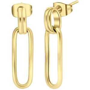 Lucardi Dames Goldplated Oorbellen Amelie - Oorbellen - Cadeau - Staa - Goudkleurig