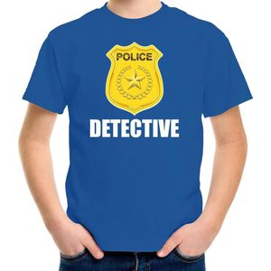 Detective police embleem t-shirt blauw voor kinderen - politie agent - verkleedkleding / kostuum 158/164