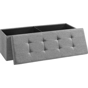 In And OutdoorMatch Opbergbank modern Marcos - Bank met opbergruimte - Met deksel - Bedbox - Lichtgrijs - 38x110x38cm