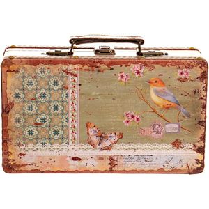 Antieke houten kist - Piratenkist en opbergdoos - Maat M 26 cm