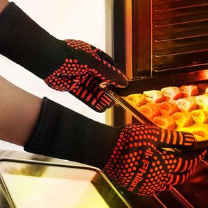 Barbecuehandschoenen, 800 graden, 2 x ovenhandschoenen, hittebestendig tot universele maat, kookhandschoenen, bakhandschoenen voor barbecue, koken, bakken en lassen, klassiek