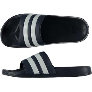 Badslippers/huisslippers navy/wit gestreept voor heren 42