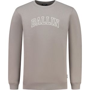 Ballin Amsterdam - Heren Regular fit Sweaters Crewneck LS - Taupe - Maat S