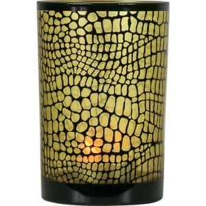 windlicht croco zwart large 18cm*