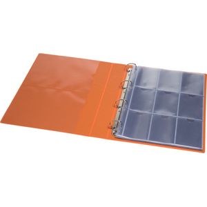 Verzamelmap Deluxe voor speelkaarten en tradingcards - 10 Insteekhoezen - Duimgreep - Oranje - 180 kaartjes - Map - Binder - Plamo - Plastic Modern