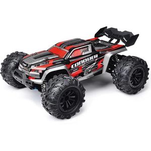 Netonic Bestuurbare auto 1:16 Schaal - Hoge Snelheid 50 Km/h - Ideaal voor Volwassenen en Kinderen - 2.4G Afstandsbediening - 4WD Off-Road Monster Truck - Buiten - RC Auto - Rc Truck - Rood