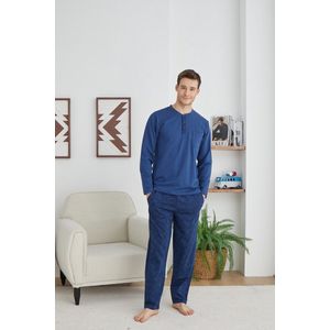 Heren Pyjama Set / Huispak Tobias / Indigo kleur /xxxl / 100% Katoen