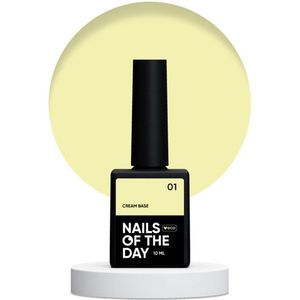 NAILSOFTHEDAY Crème basis 01 - pastelgele basis voor gevoelige nagels, 10 ml