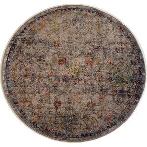 Tapijtenloods Picasso Sarough Vintage Rond Vloerkleed Creme / Beige Laagpolig- 300 CM ROND