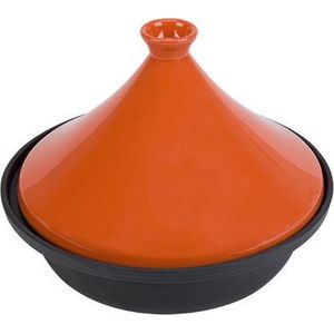 Tajine zwart-oranje ø30cm - geschikt voor inductie